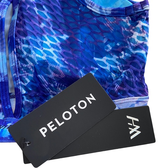 NEW Peloton x WITH Blue Moves High Neck Racerback Cutout Sports Bra Size Medium - Picture 11 of 15